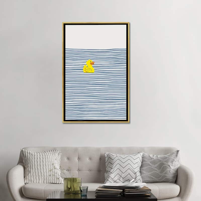 iCanvas "Yellow Rubber Duck" by Little Dean Framed Canvas Print
