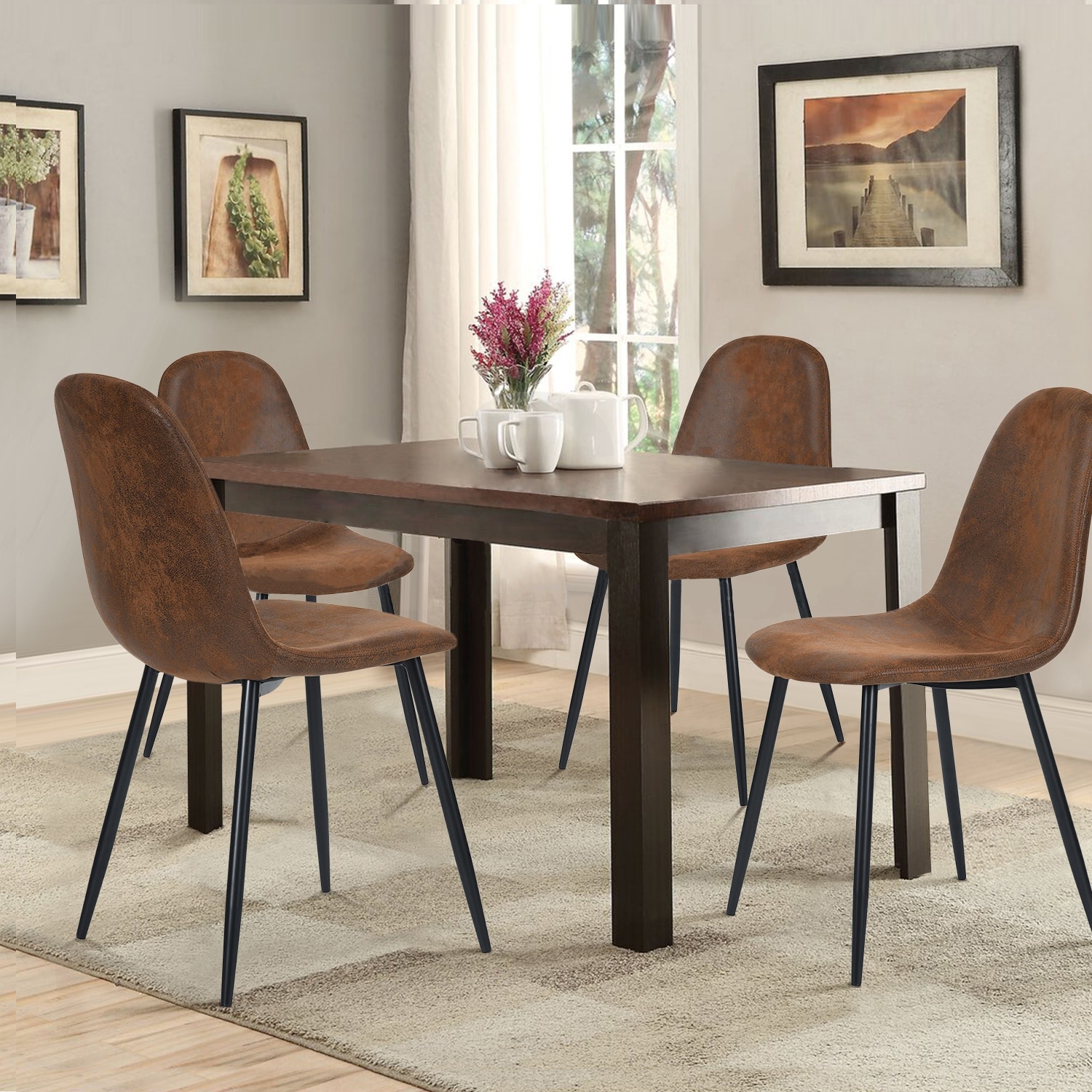 Faux suede 2025 dining room chairs
