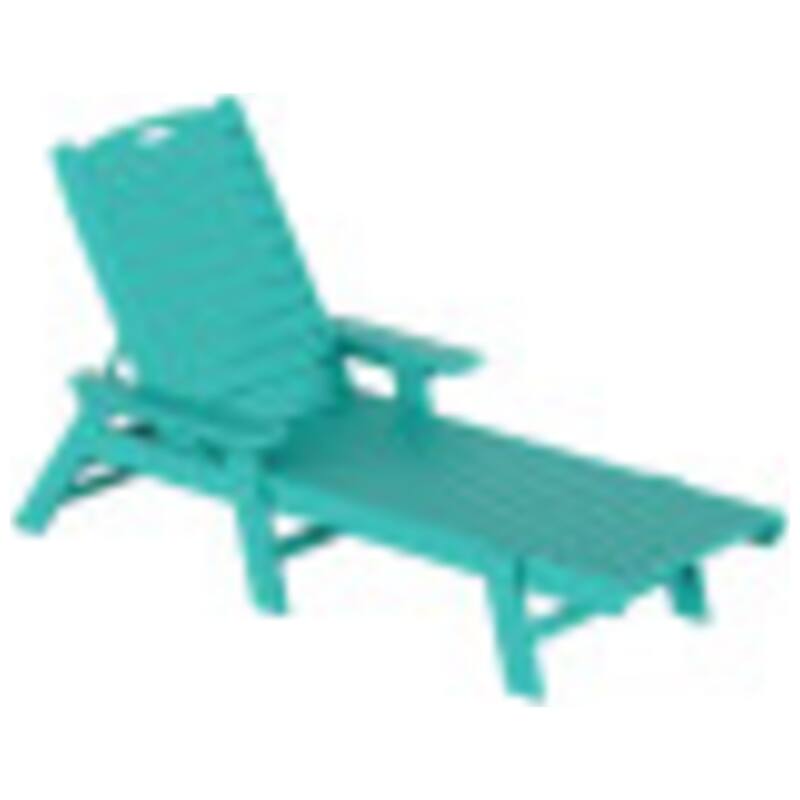 Laguna Hdpe All Weather Outdoor Patio Pool Reclining Chaise Lounge - Turquoise