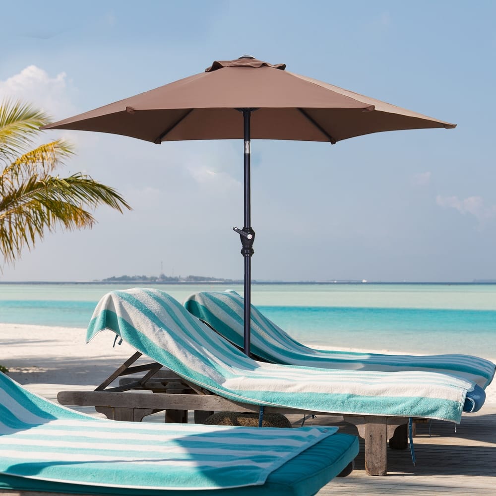 Ainfox 7.5ft Patio Umbrella Outdoor Umbrella Tilt Multi-color Without Base