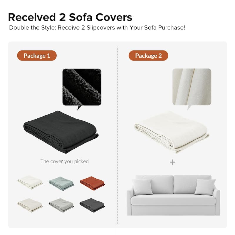 Volkhard 80.5" Modern Slipcovered Sofa With Removable Back Cushion By HULALA HOME