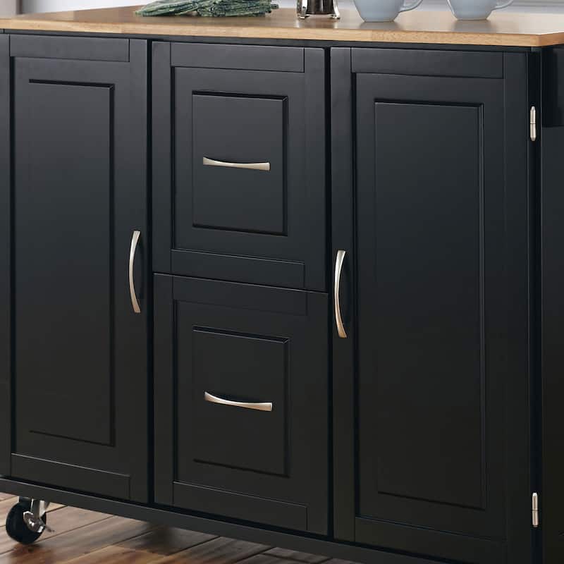 Homestyles Dolly Madison Black Wood Kitchen Cart - N/A
