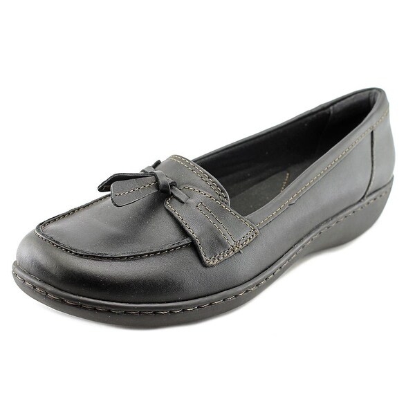 Clarks Narrative Ashland Bubble Women N/S Moc Toe Leather Black Loafer