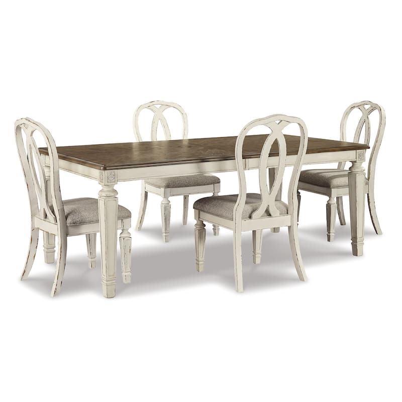 Signature Design by Ashley Realyn White / Light Brown 5-Piece Dining Package