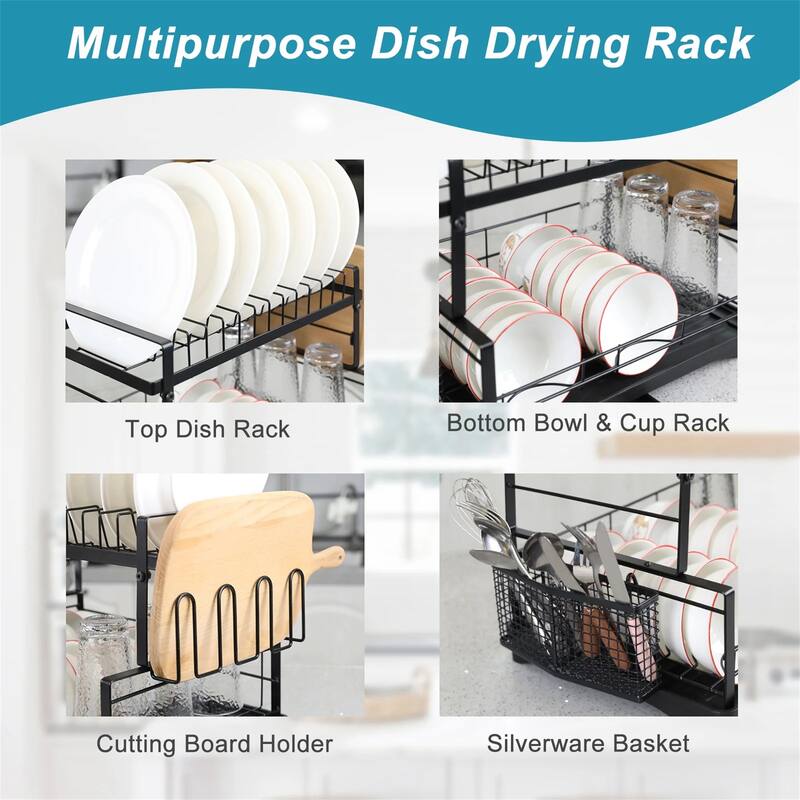 Dish Drying Rack w/ 8 Tiers Pot Organizer Rack for Kitchen (Set of 2)