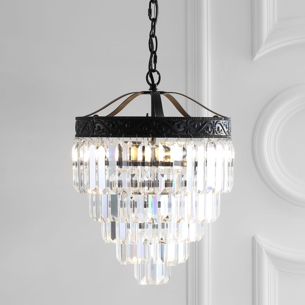 Gaines Crystal LED Chandelier, Polished Nickel/Clear by JONATHAN Y