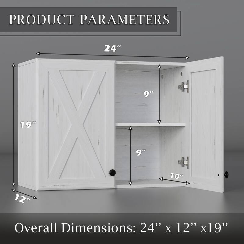 Farmhouse Wall-Mounted Storage Cabinet for Kitchen or Laundry