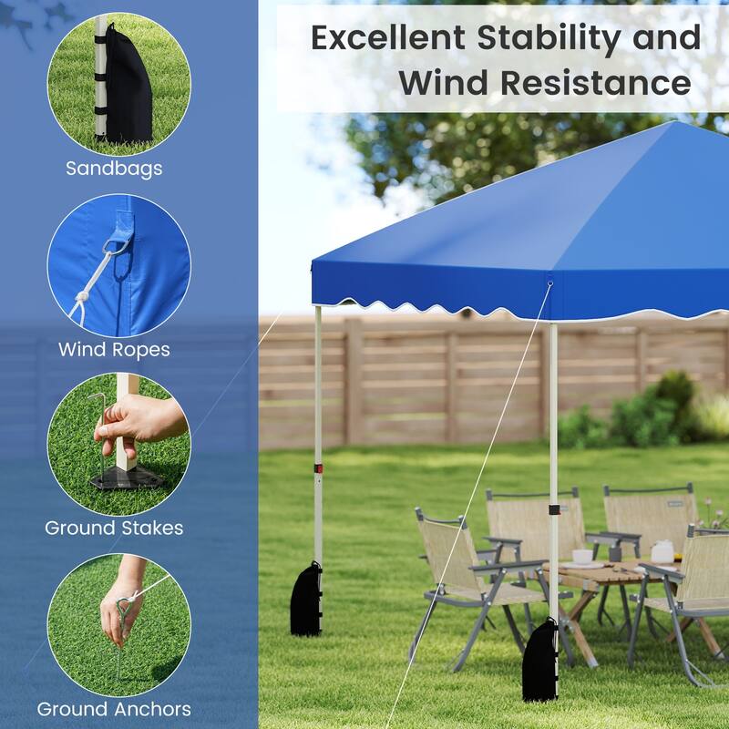 10 x 10 Feet Outdoor Pop-Up Folding Canopy Tent with 3 Height Settings and Strong Metal Frame