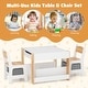 preview thumbnail 9 of 15, 4 in 1 Kids Activity Table and Chairs Set with Reversible Tabletop Included Bookshelves - 24" x 24" x 19"