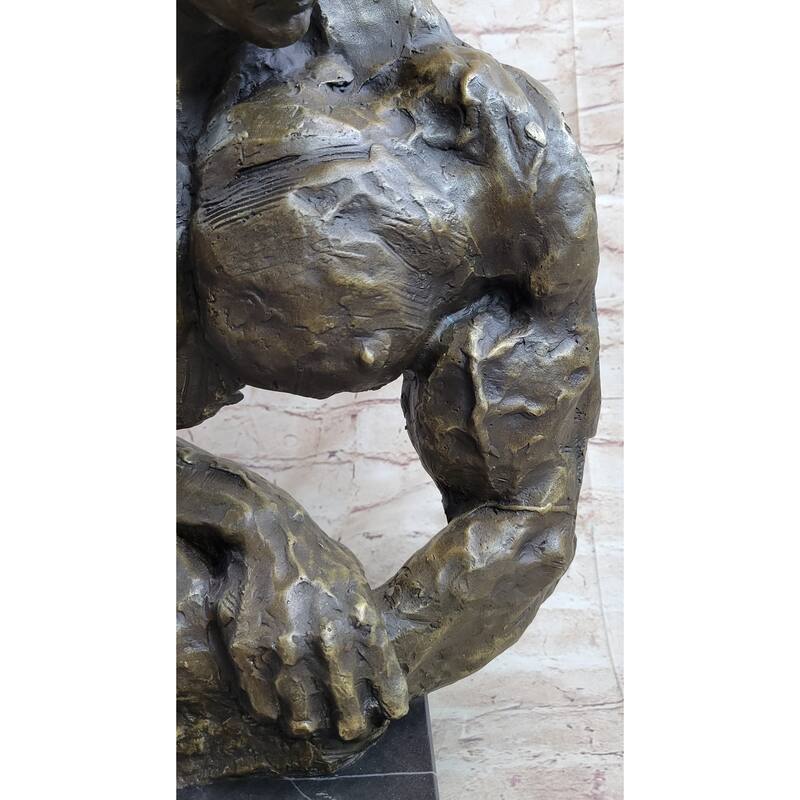 Bodybuilder Muscle Man Muscular Male Torso Abstract Bronze Statue Sculpture Trophy