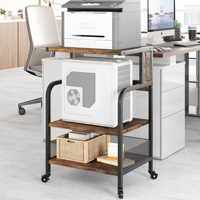 Movable File Cabinet Printer Stand for Home Office