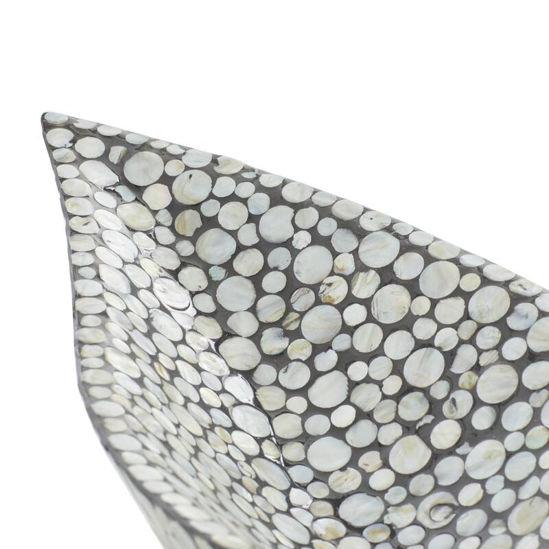 Mother of Pearl Shell Living Room Decor Tray - Gray or White - Roche River Decor