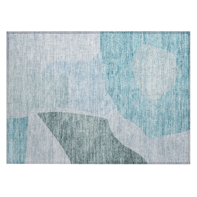Machine Washable Indoor/ Outdoor Chantille Contemporary Abstract Rug