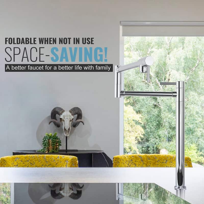 WOWOW Deck Mount Pot Filler Folding Faucet