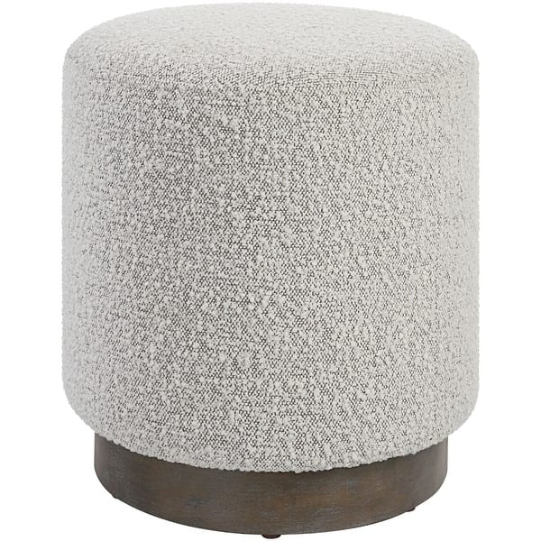 slide 2 of 4, Uttermost 23665 Avila 16" Round Contemporary Plush Boucle Upholstered Gray Boucle