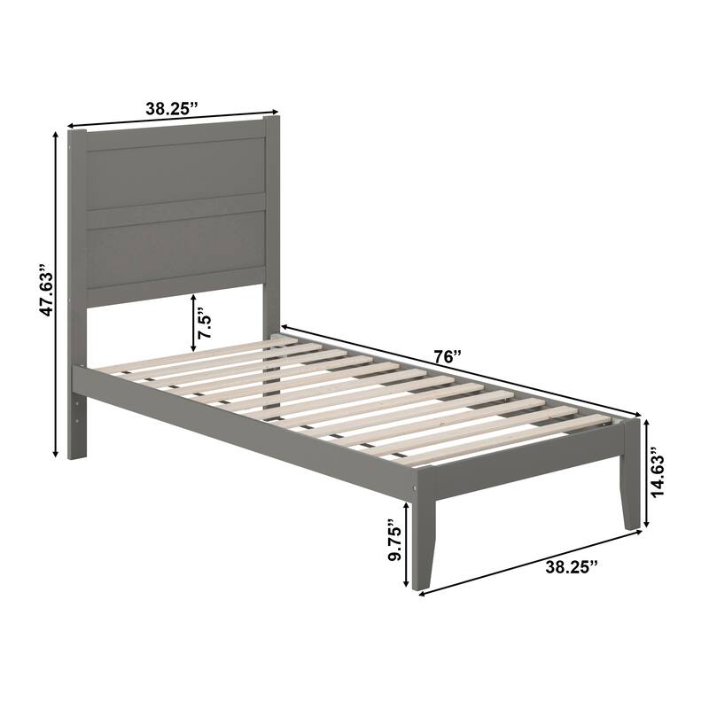 NoHo Twin Platform Bed in Grey