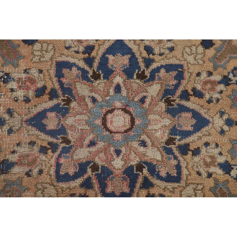 Hand Knotted Oriental 100% Wool Carpet Traditional Floral Pink Mashad Area Rug - 12' 5'' X 9' 4''