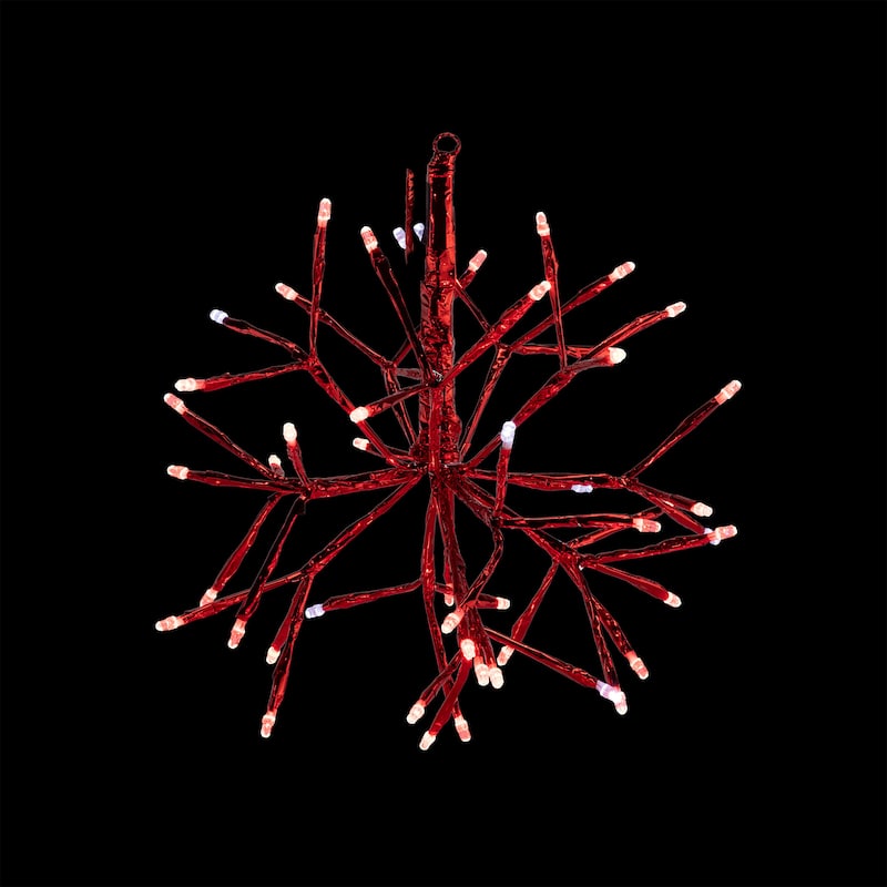Alpine Corporation 10"H Indoor Christmas Snowflake Ornament with LED Lights