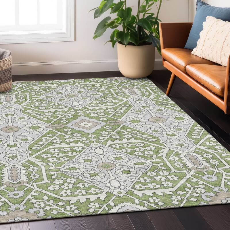 Machine Washable Indoor/ Outdoor Chantille Traditional Rug