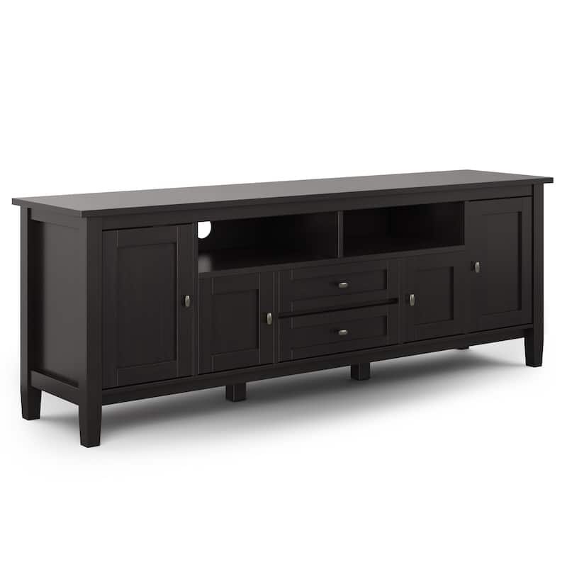 WYNDENHALL Norfolk SOLID WOOD 72 inch Wide TV Media Stand For TVs up to 80 inches - 72'' W x 17.5'' D x 26'' H
