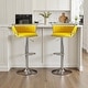 preview thumbnail 61 of 155, Velvet Upholstered Adjustable Bar Stool Swivel Counter Chair Set of 2 Set of 2 - Yellow/Silver