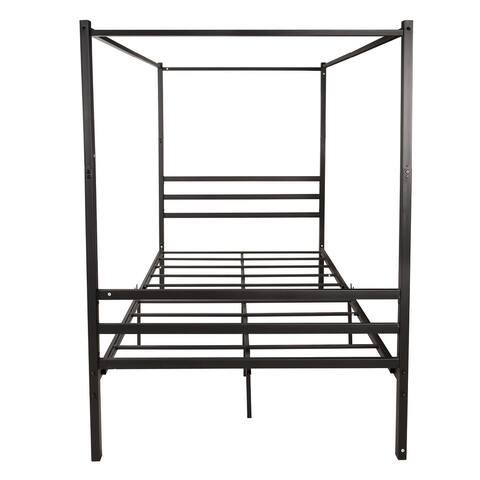 Black Full Metal Canopy Platform Bed Frame