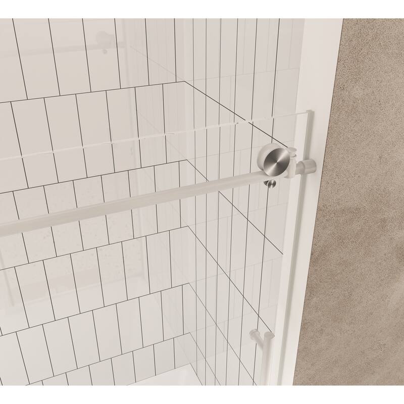 GDFStudio - Callum Frameless Sliding Shower Door for Modern Bathroom Layouts - Frameless shower door 60 "W x 60" H