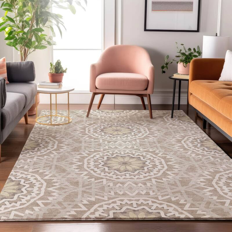 Premium Washable Super Soft Boho Global Mayfield Rug - Taupe - 8' x 10' - Rectangle