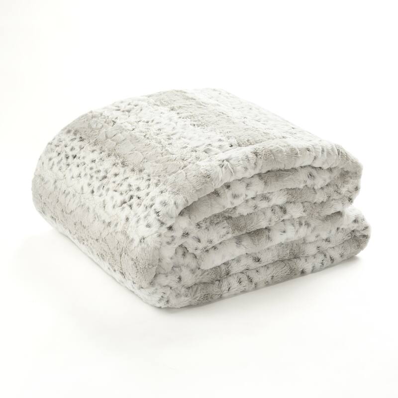 Lush Decor Leopard Textured Faux Fur Comforter Set
