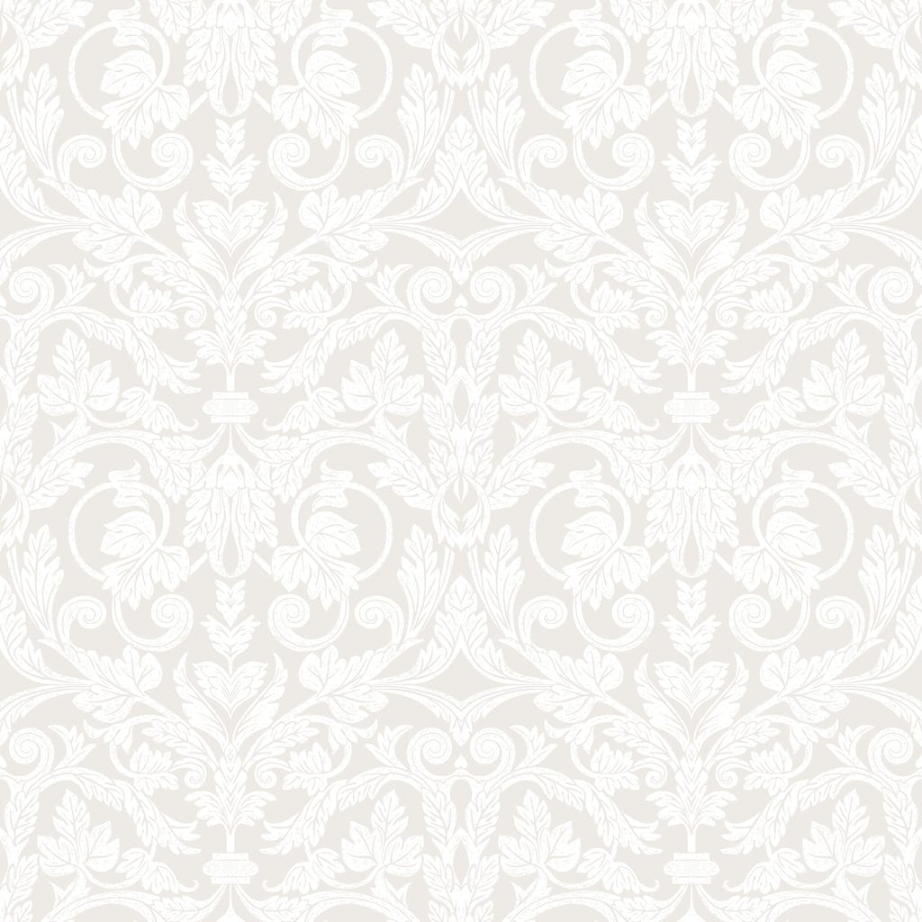 A-Street Prints Rosali Cream Scroll Damask Wallpaper