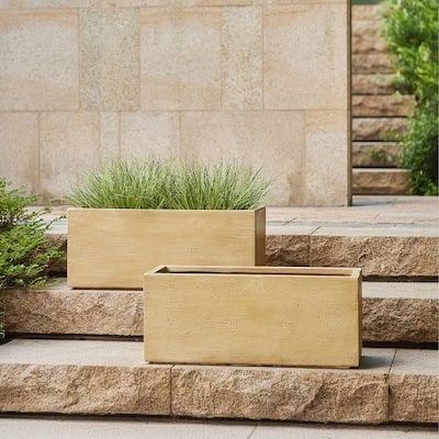 Christopher Knight Home - Quinlan MGO Patio Rectangle Planter Box(Set of 2)