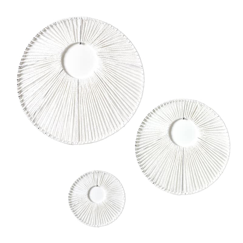 American Art Decor Woven Paper Rope Wall Decor, Set of 3 - Natural