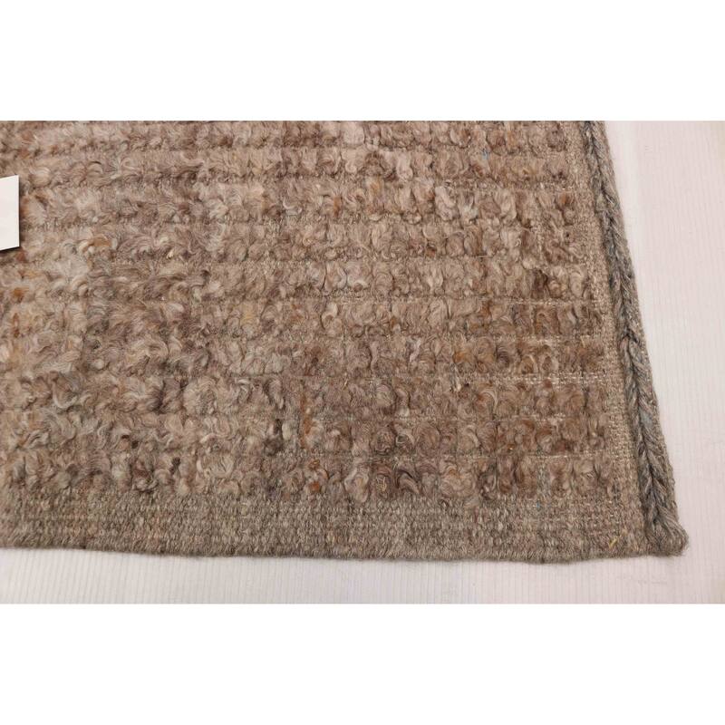 ECARPETGALLERY Hand-knotted Tangier Brown Wool Rug - 8'1 x 10'1