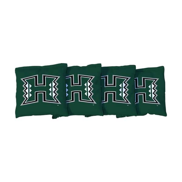 slide 2 of 3, Hawaii Manoa Rainbow Warriors Green Cornhole Bags All-Weather Resin Filled