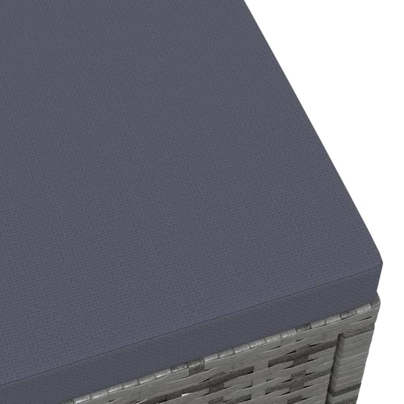 vidaXL Ottoman Outdoor Footstool for Backyard Garden Poolside Poly Rattan