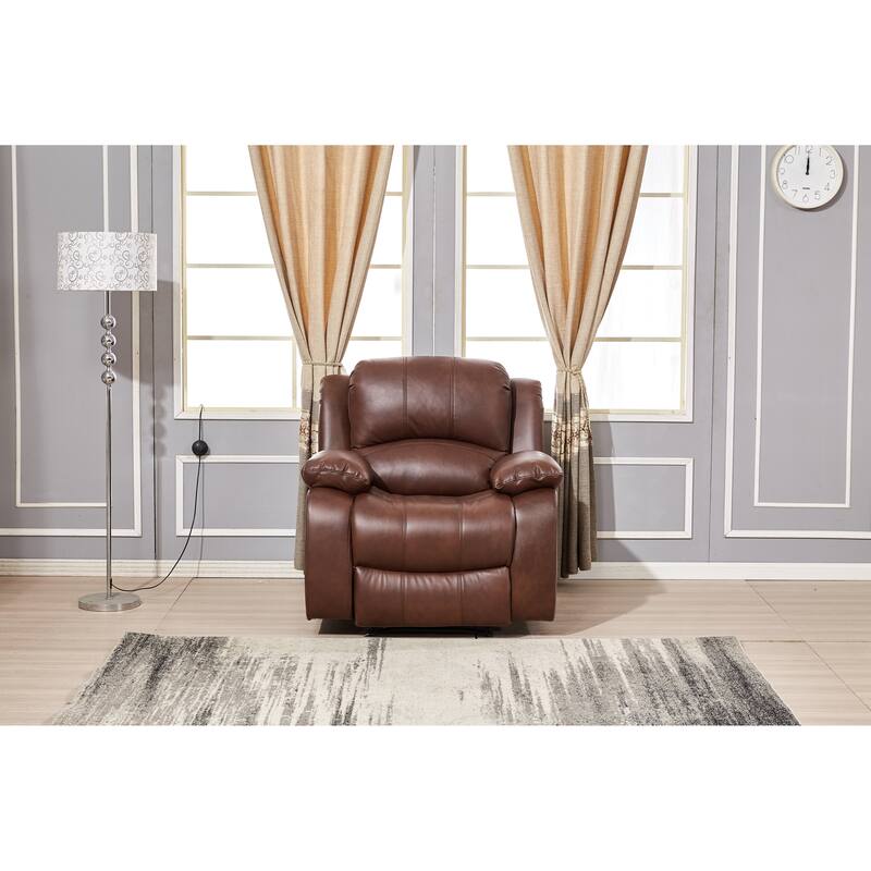 Betsy Furniture Bonded Leather Power Rclining Single Seat Recliner 8018 - Brown