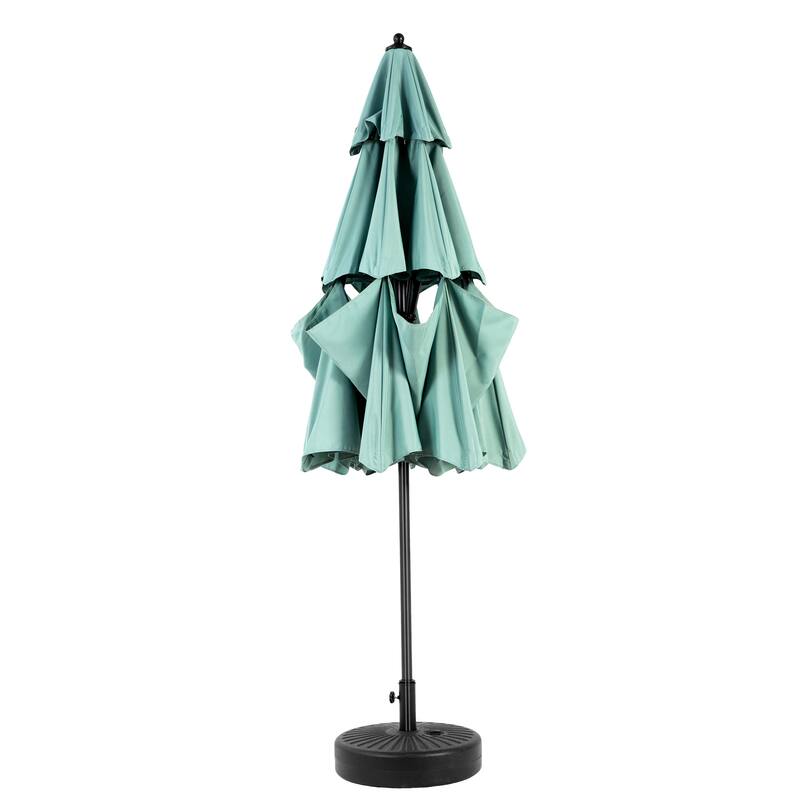 115" Outdoor Aluminium 3 Tier Auto-tilt Umbrella with Crank (No Base)