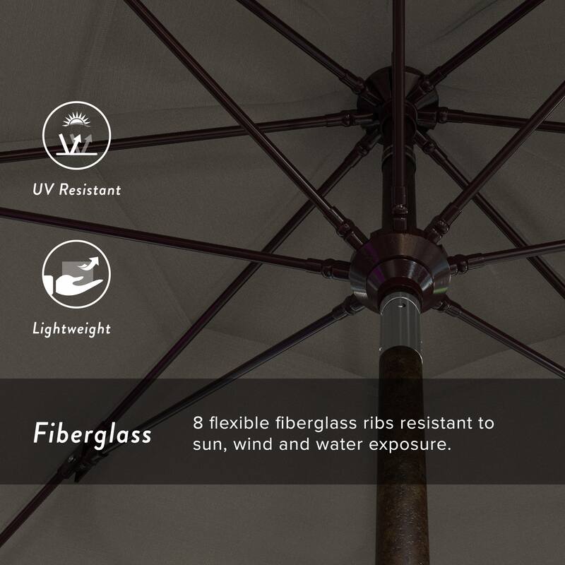 California Umbrella 11' Sun Master Patio Umbrella Bronze Aluminum Pole Fiberglass Ribs Crank Lift Collar Tilt Pacifica Capri