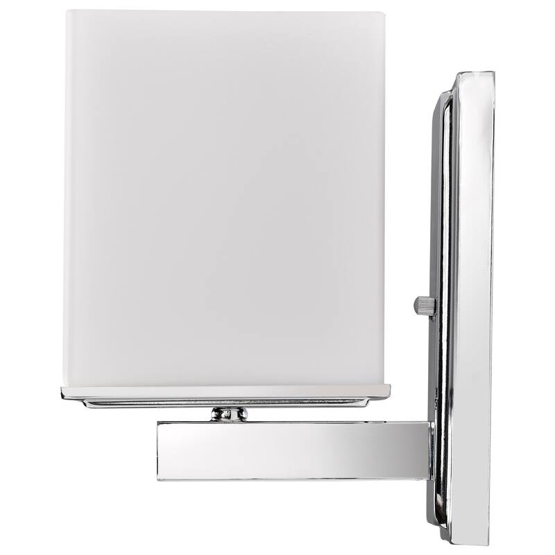 Bento Chrome with Satin White 1-light Vanity Fixture