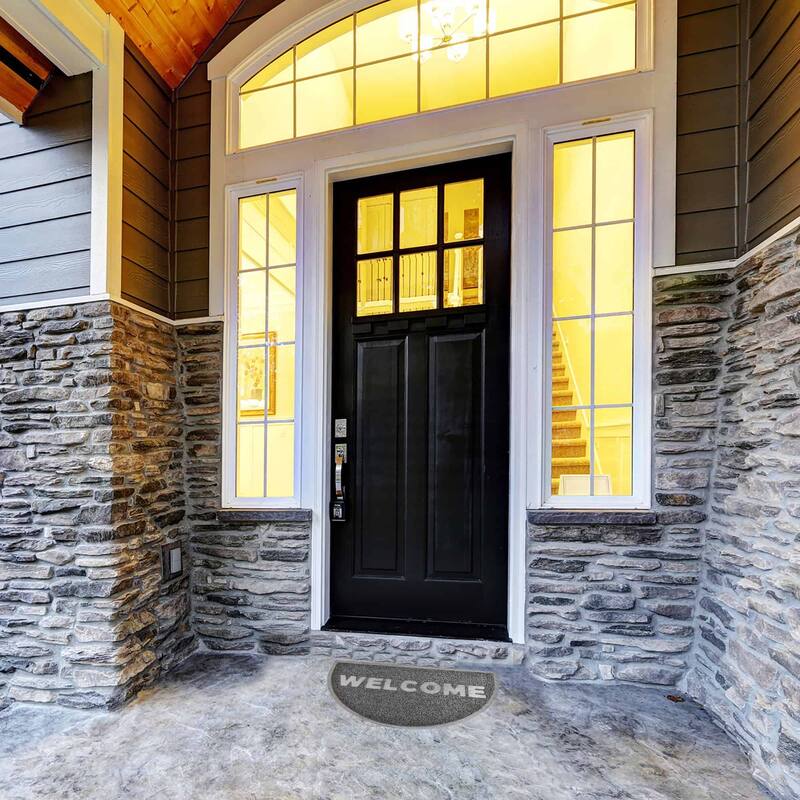 Outdoor Door Mat Semi Circle Scraper Recycled PVC Non-Slip Backing