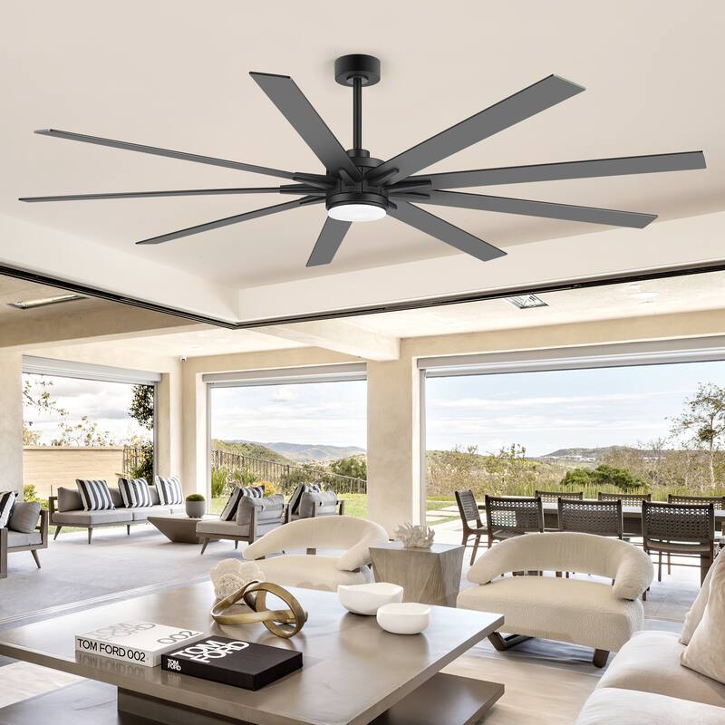 36/42/52/56/72/84-Inch Reversible 3/5/9-Blade Integrated LED Ceiling Fan with Light Remote