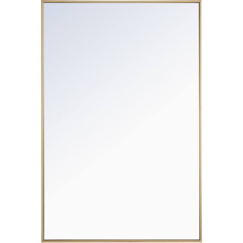 Elegant Lighting Eternity 28" x 42" Rectangular Beveled Metal Framed - Brass