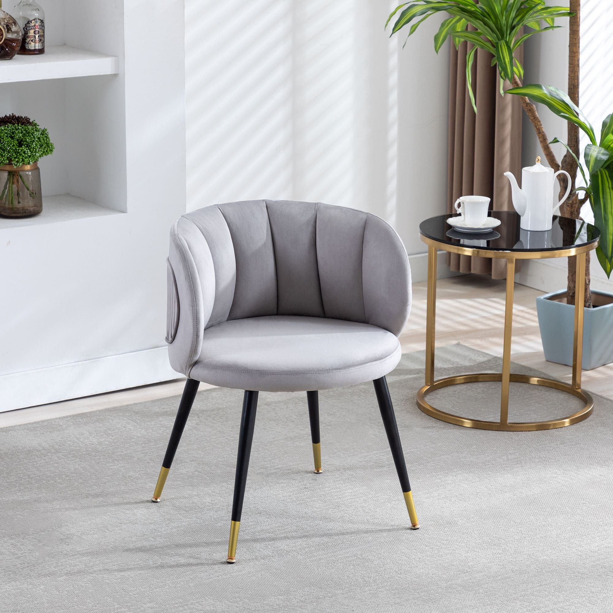 Velvet Leisure Office Chair With Metal Feet Bed Bath Beyond