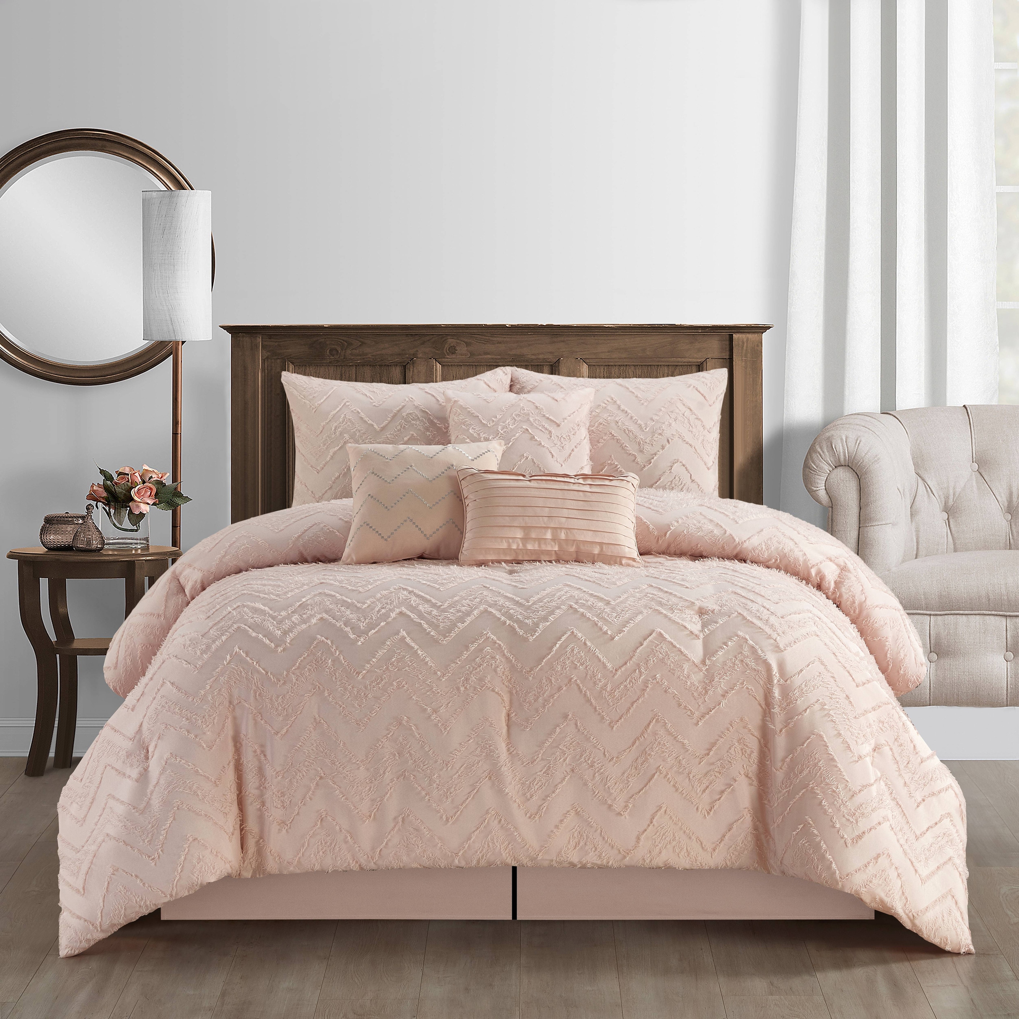 Textured Geometric Pattern 7 Piece Cassy Comforter Set by Nanshing