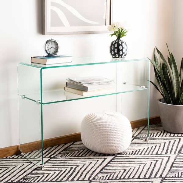 slide 2 of 4, SAFAVIEH Hollis Clear Console Table - 43.3" x 13.8" x 29.5"