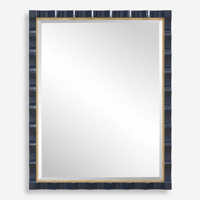 Uttermost 08207 Gulf 31"W x 39"H Rectangular Beveled Accent Mirror - Blue - Blue