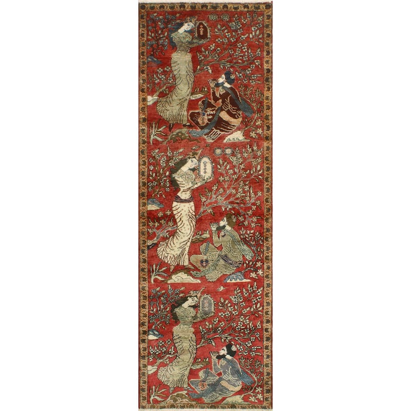 Fine Vintage Distressed Ameria Red/Beige Runner - 3'0" x 9'6"