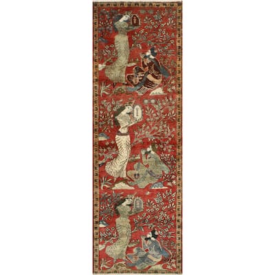 Fine Vintage Distressed Ameria Red/Beige Runner - 3'0" x 9'6"