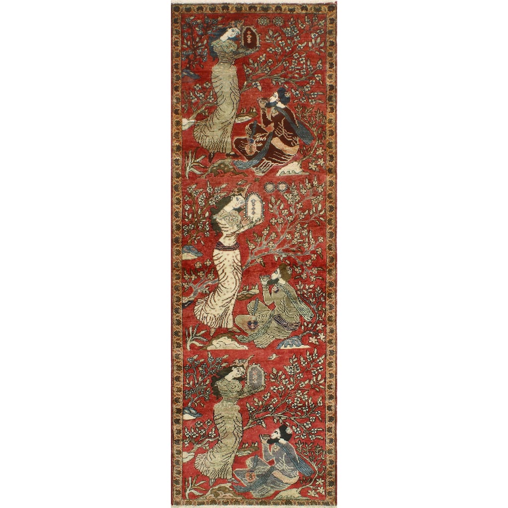 Fine Vintage Distressed Ameria Red/Beige Runner - 3'0" x 9'6"