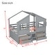 preview thumbnail 19 of 26, Full Size House-shaped Loft Bed with House Roof Frame Skylight Windows 4 Storage Drawers Guardrails and Stairs for Kids' Room